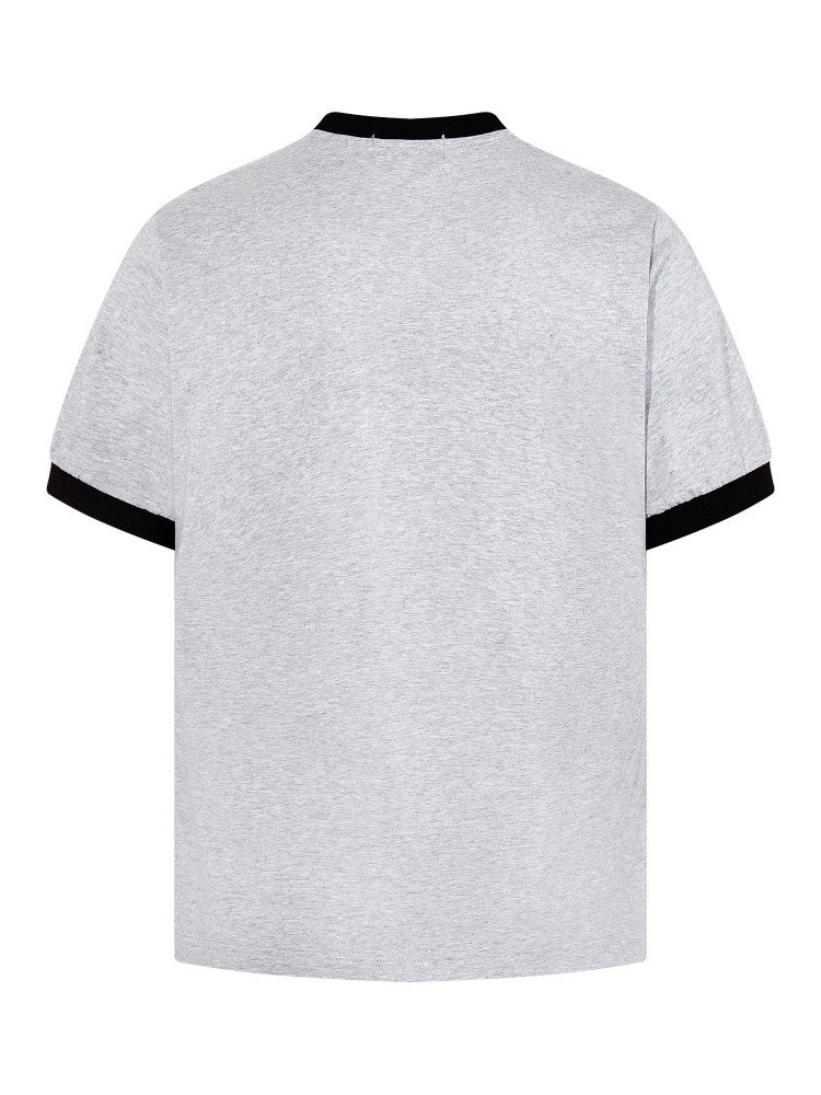 Crowd Printed Hip Hop Color-blocked Slim-fit T-shirts - Image 6