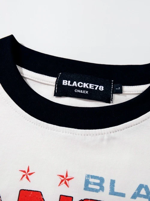 Crowd Printed Hip Hop Color-blocked Slim-fit T-shirts - Image 7