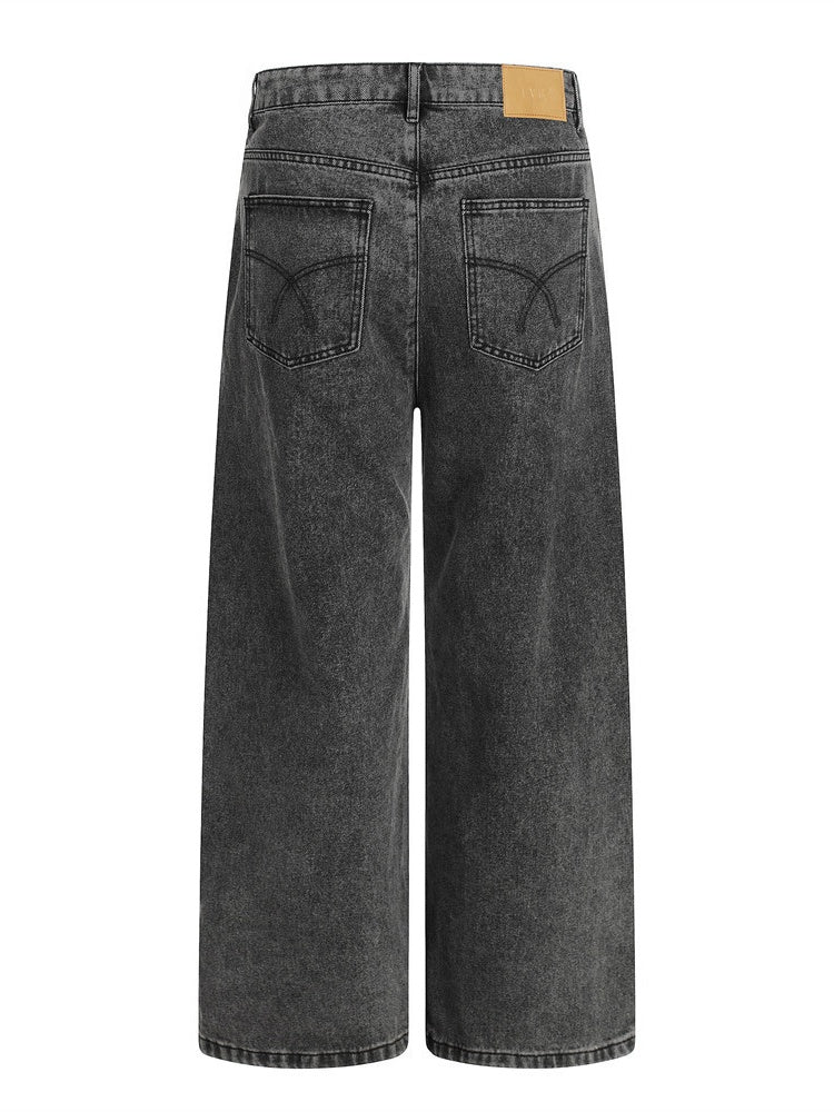 Punk Distressed Washed Patchwork Denim Pants - Image 2