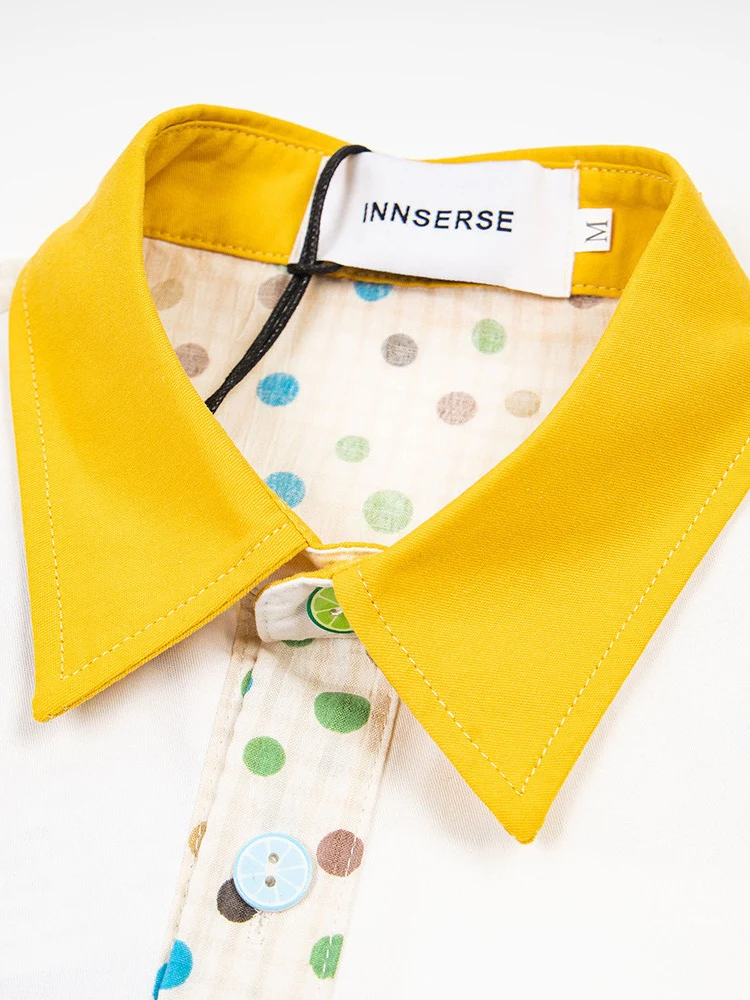 Cartoon Puppy Embroidery Hip Hop Dot Color-blocked Shirts - Image 5