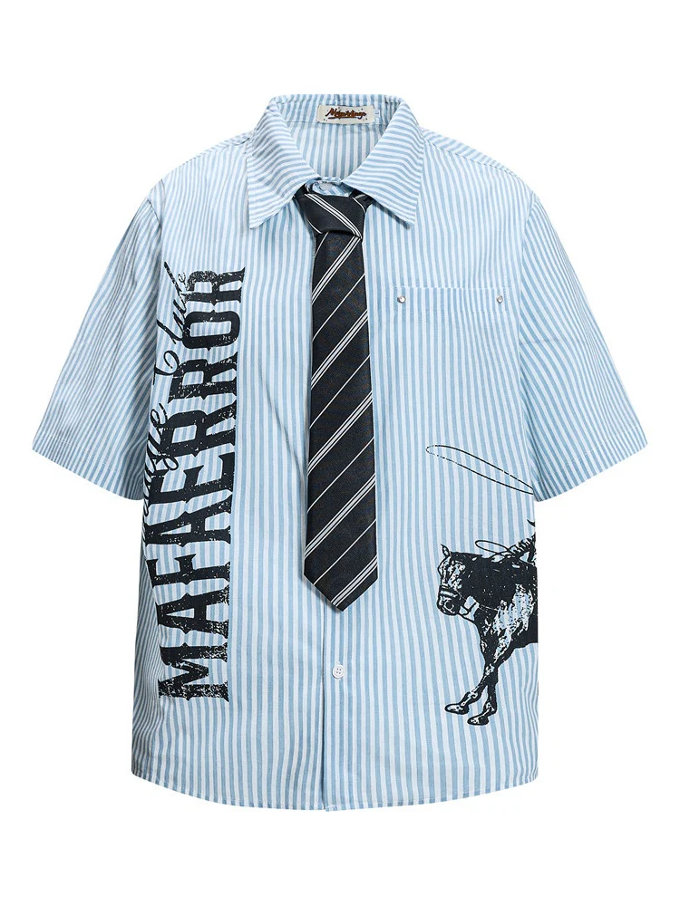 Letter Vertical Stripe Shirts - Image 2