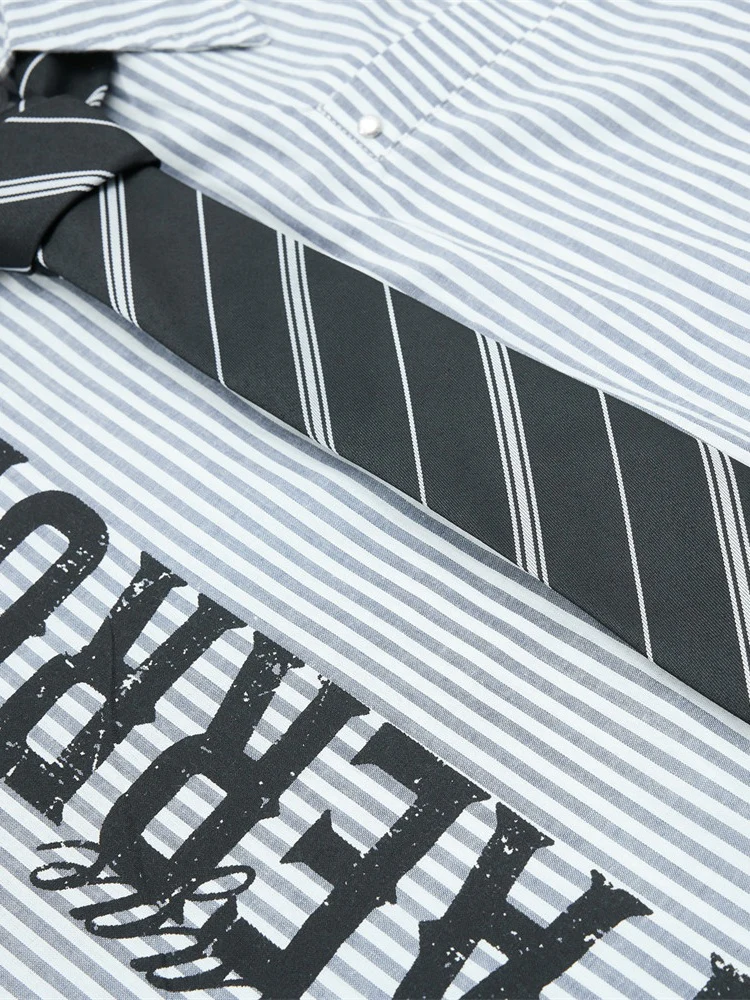 Letter Vertical Stripe Shirts - Image 4
