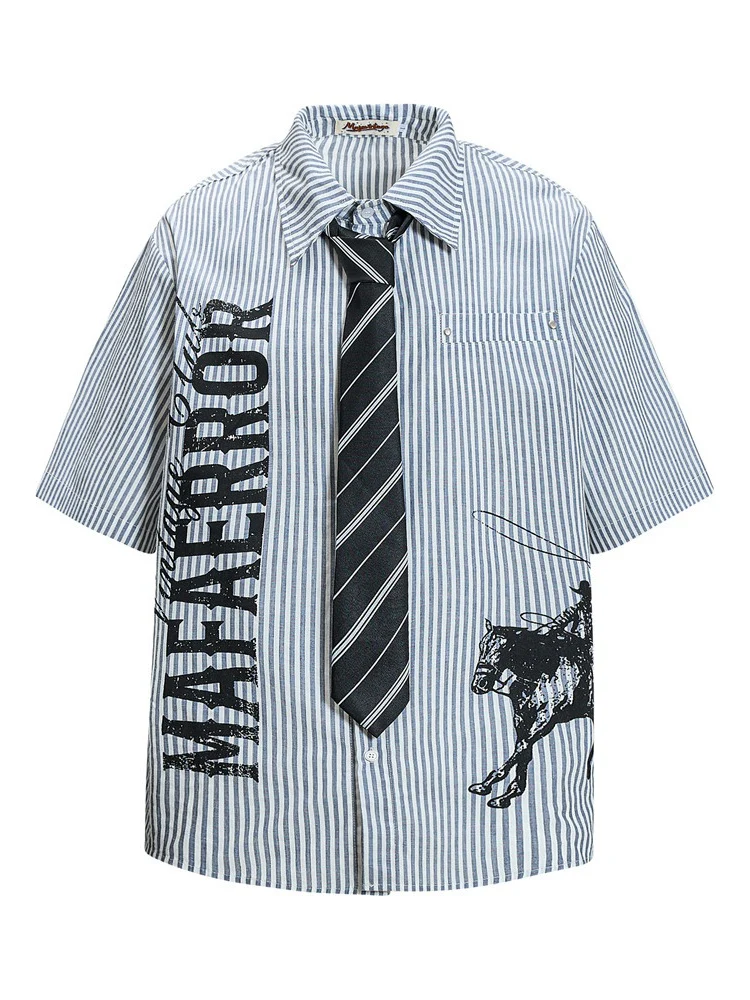 Letter Vertical Stripe Shirts - Image 6