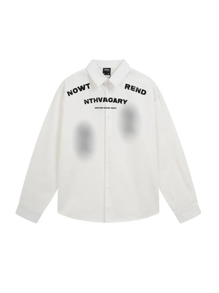 Liber Autumn Neutral wear Printed Letter Shirts - Image 5