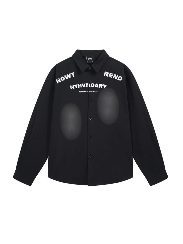 Liber Autumn Neutral wear Printed Letter Shirts - Image 7