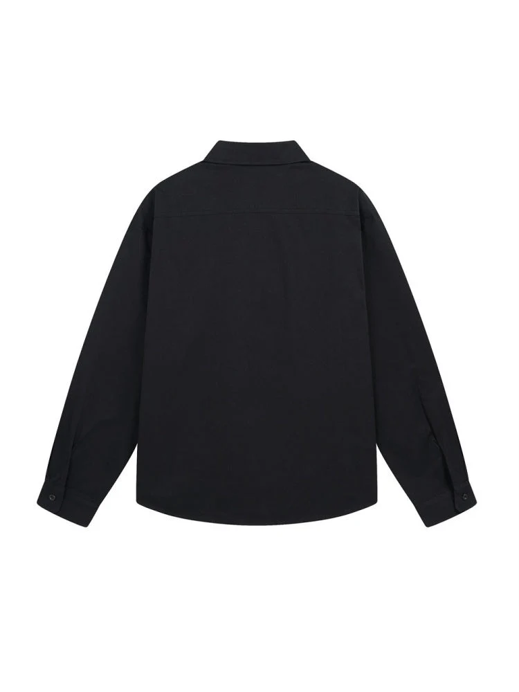 Retro Abstract Character Print Loose Lapel Long-sleeved Shirt - Image 2