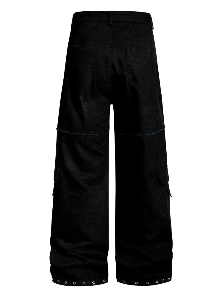 Metal Punching Rock Gothic Letter Loose-fit Wide-leg Pants - Image 3