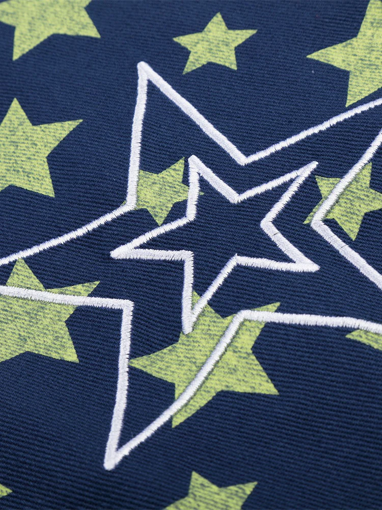 Full Print Star Loose-fit Wide Leg Work Clothes Five Points Shorts - Image 5