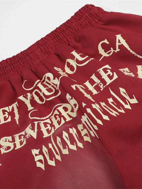 Letter Printed Machete Wide-leg Hip Hop Spray Dyeing Make Dirty Mopping Sweatpants - Image 4