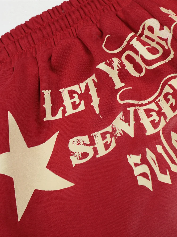 Letter Printed Machete Wide-leg Hip Hop Spray Dyeing Make Dirty Mopping Sweatpants - Image 5