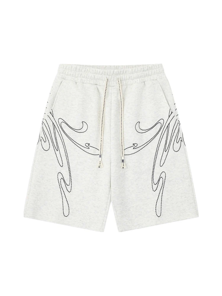 Line Embroidery Loose-fit Vibe Five Points Shorts - Image 3