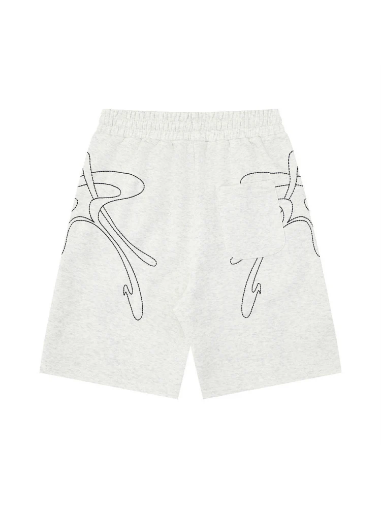 Line Embroidery Loose-fit Vibe Five Points Shorts - Image 4
