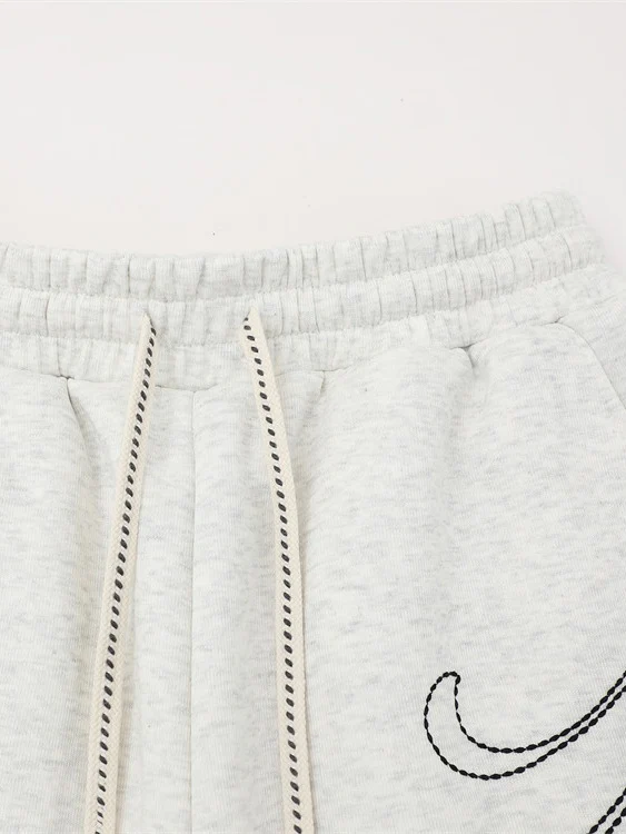 Line Embroidery Loose-fit Vibe Five Points Shorts - Image 5