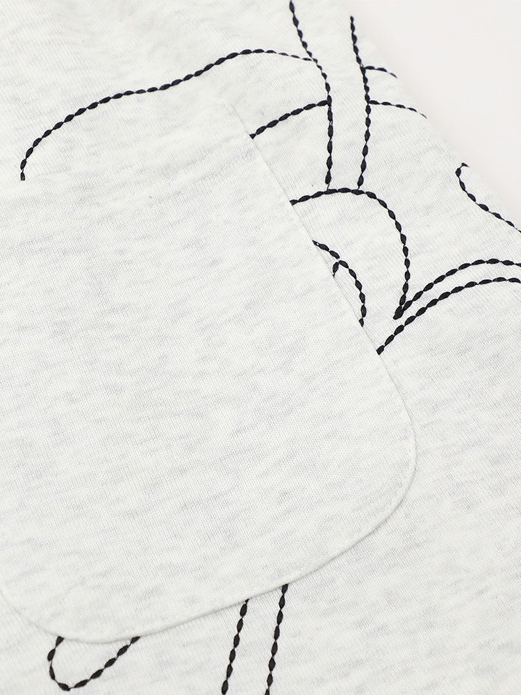 Line Embroidery Loose-fit Vibe Five Points Shorts - Image 8
