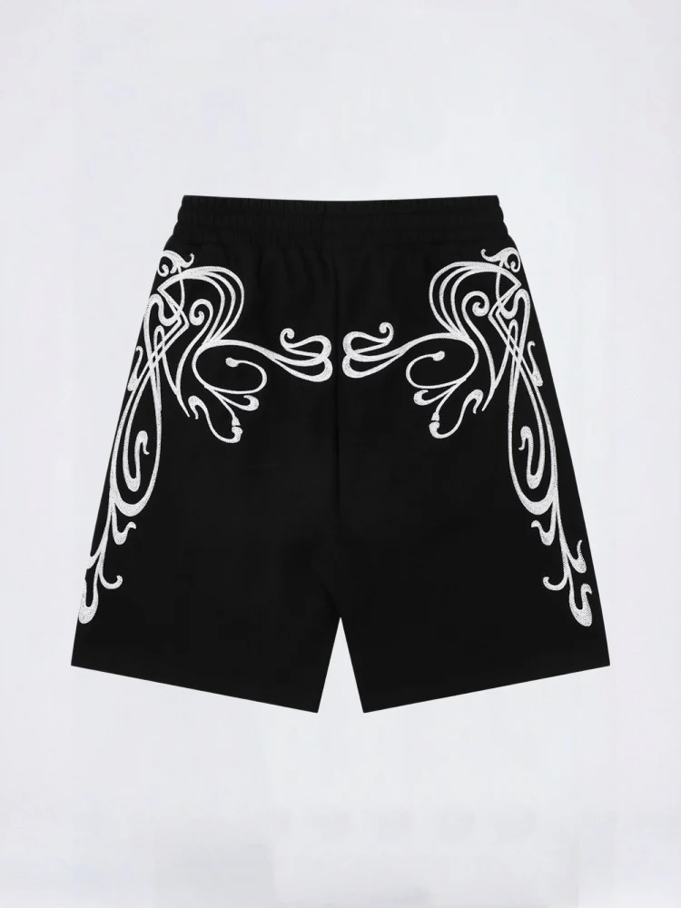 Vibe Hip Hop Embroidery Loose-fit Five Points Shorts