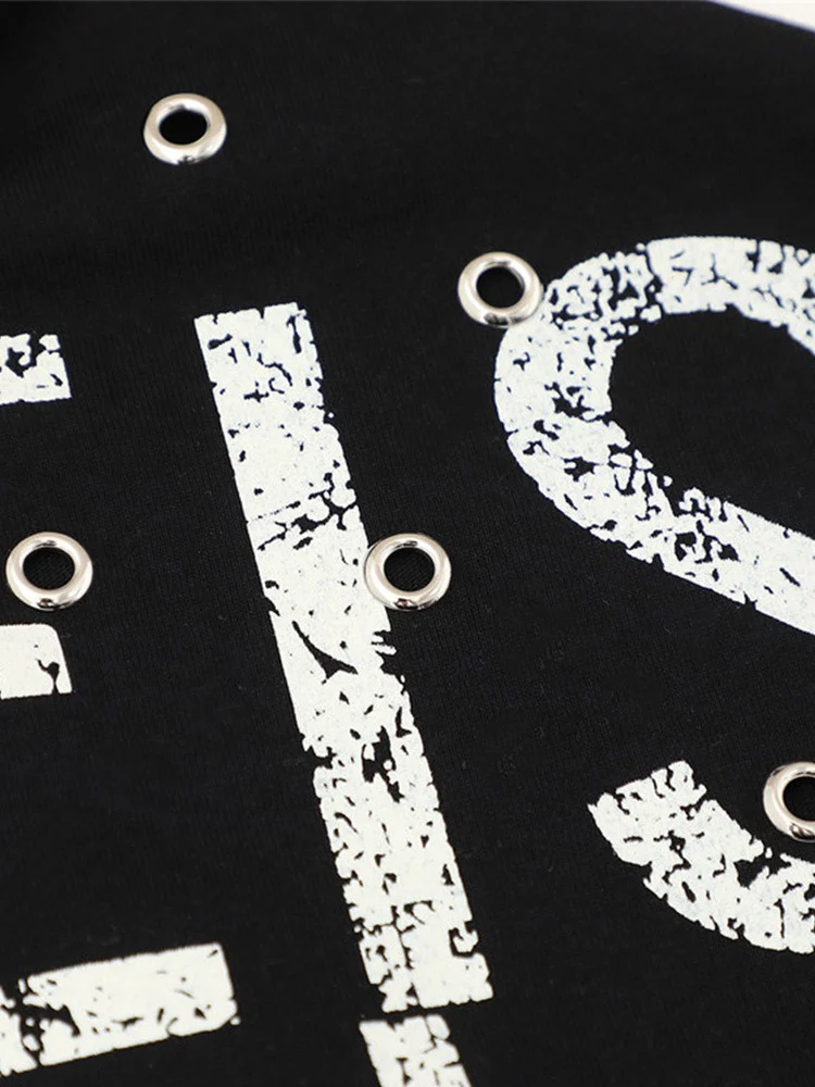 Graffiti Letter Layered-look Patchwork Plaid Polo Shirt - Image 6