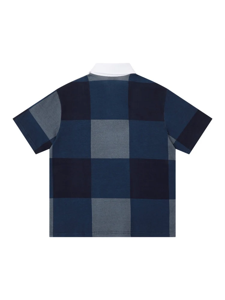 Plaid Ins Hip Hop Color-blocked POLO Shirt - Image 8