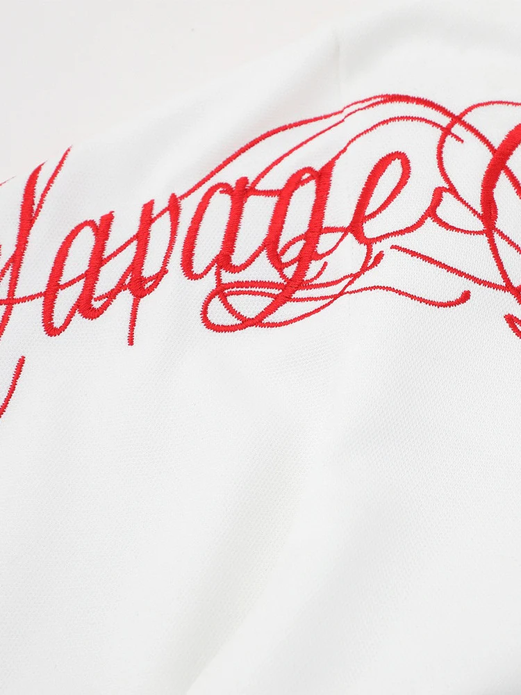 Graffiti Embroidery Letter Loose-fit POLO Shirt - Image 4