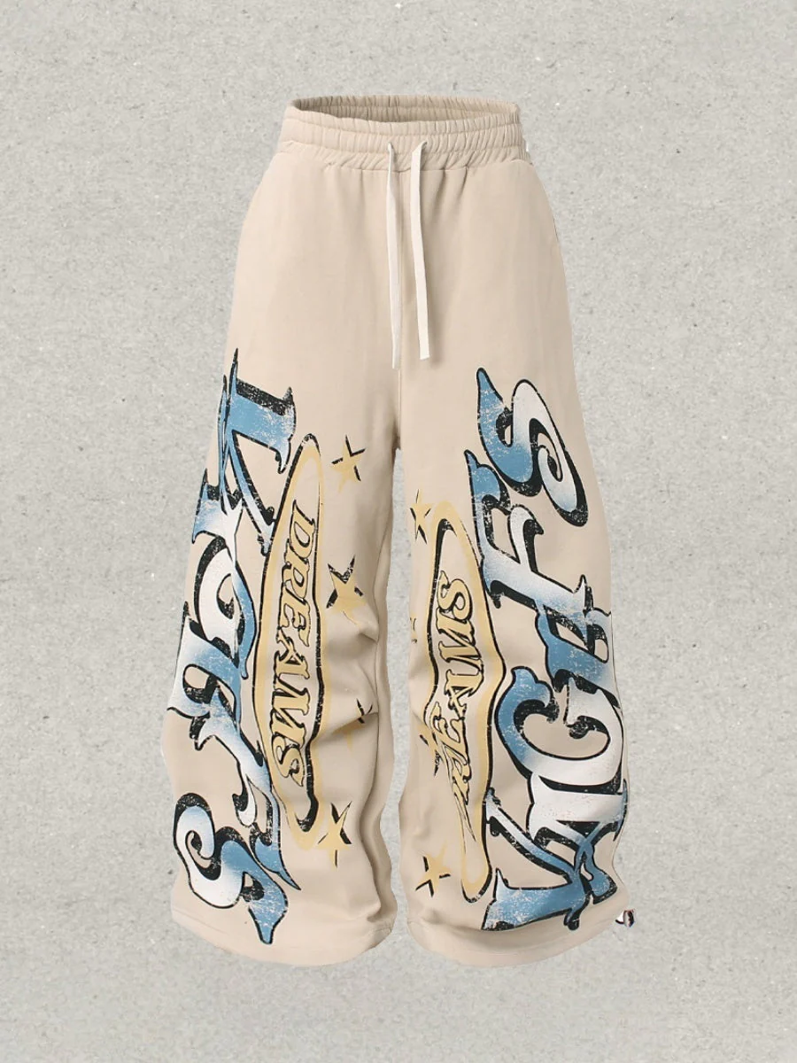 Keep Warm Plush Keep Warm Retro Gradient Print High Pants