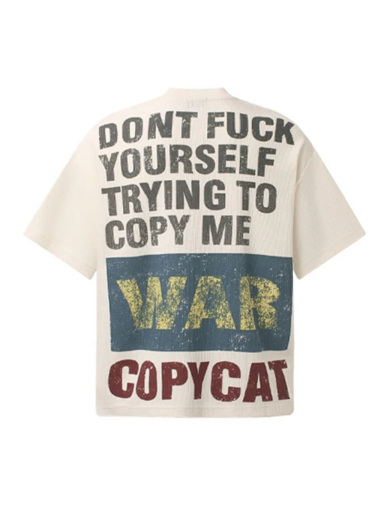 Retro Slogan Portrait Printed T-shirts - Image 3