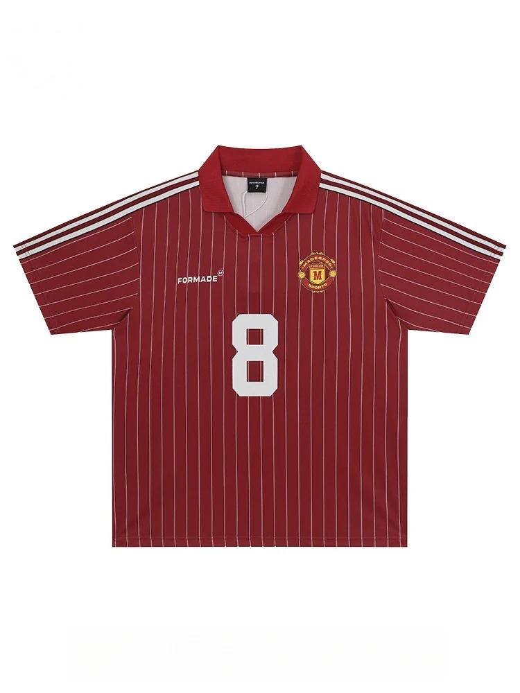 Retro Football Stripes Polo Shirt - Image 2
