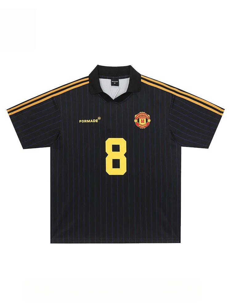 Retro Football Stripes Polo Shirt - Image 6