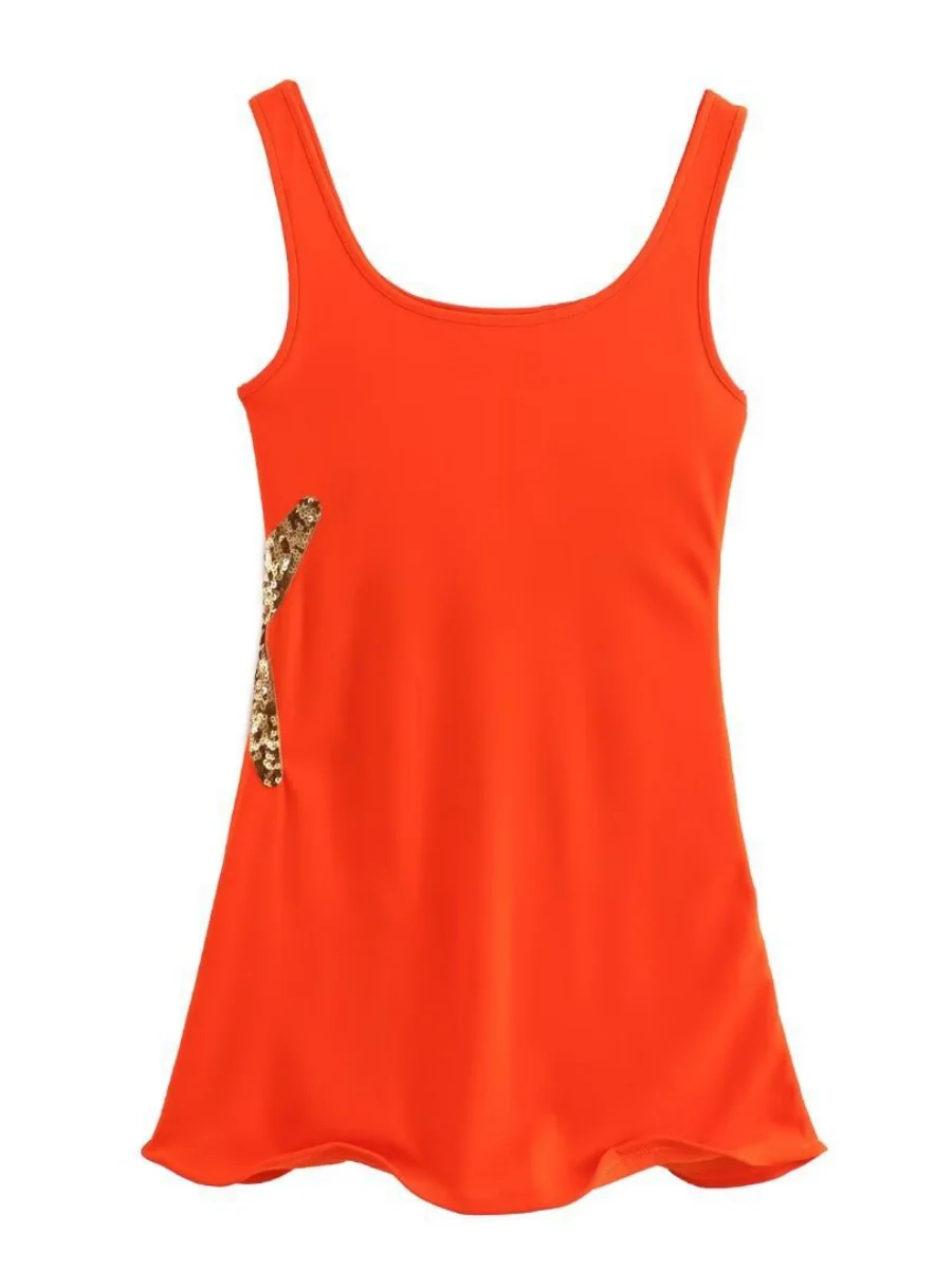 Starfish-themed Knitted Sleeveless Sexy Ruffled Vest Short Dress - Image 8
