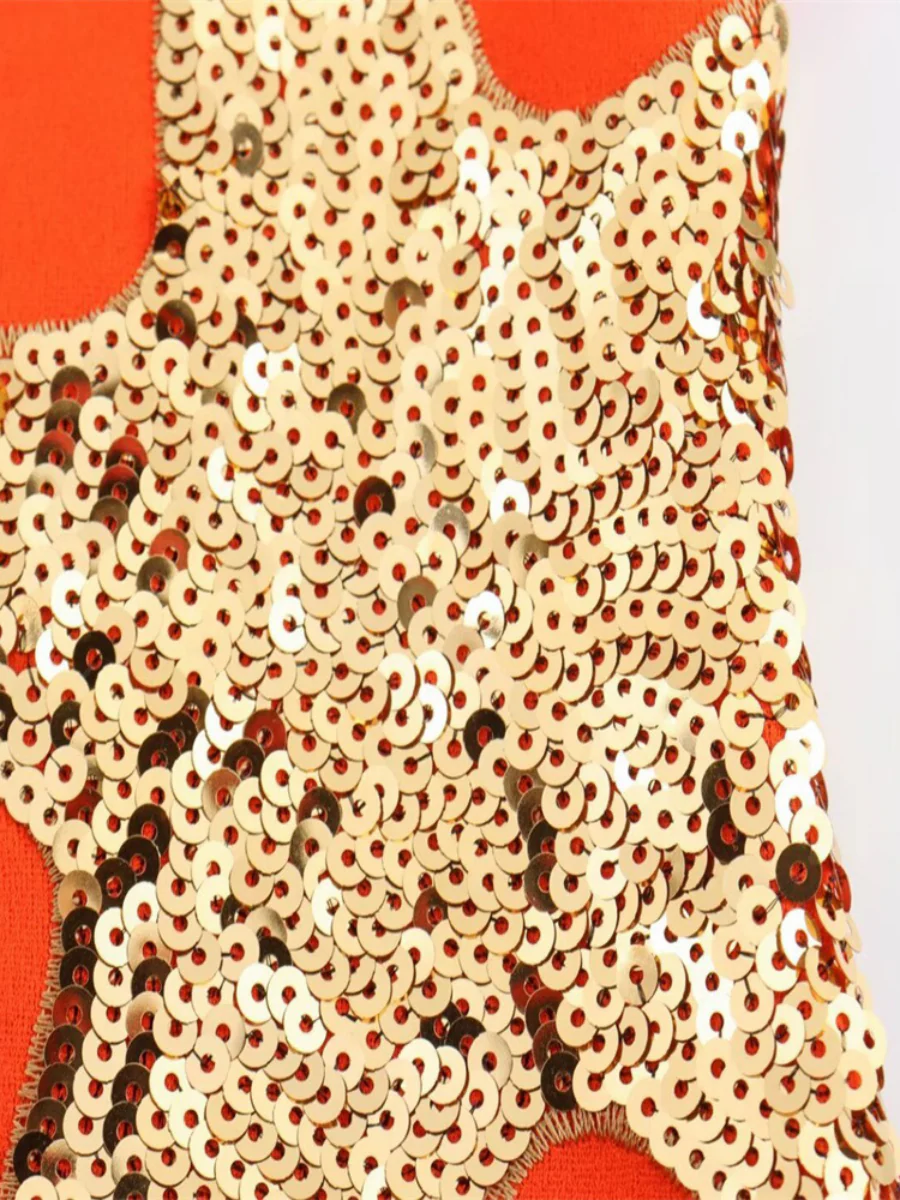 Starfish-themed Knitted Sleeveless Sexy Ruffled Vest Short Dress - Image 9