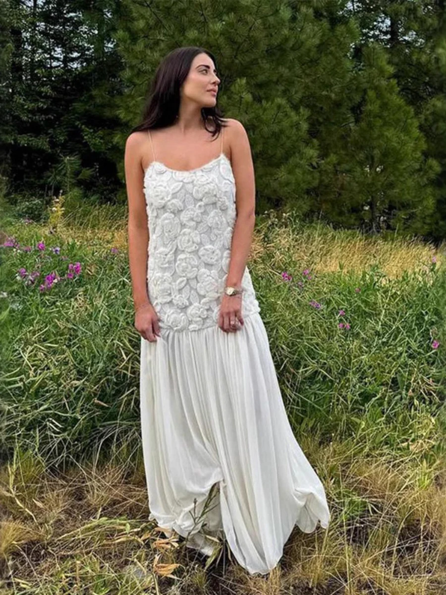 Sleeveless Floral Embellished Spaghetti Strap Maxi Dress - Image 2