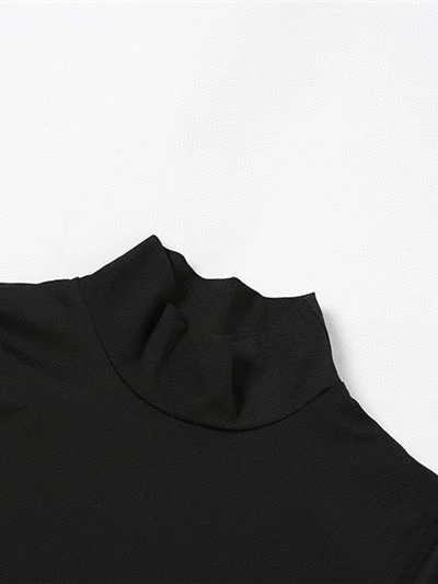 Backless Long sleeve Black Mini&Short Dresses - Image 7