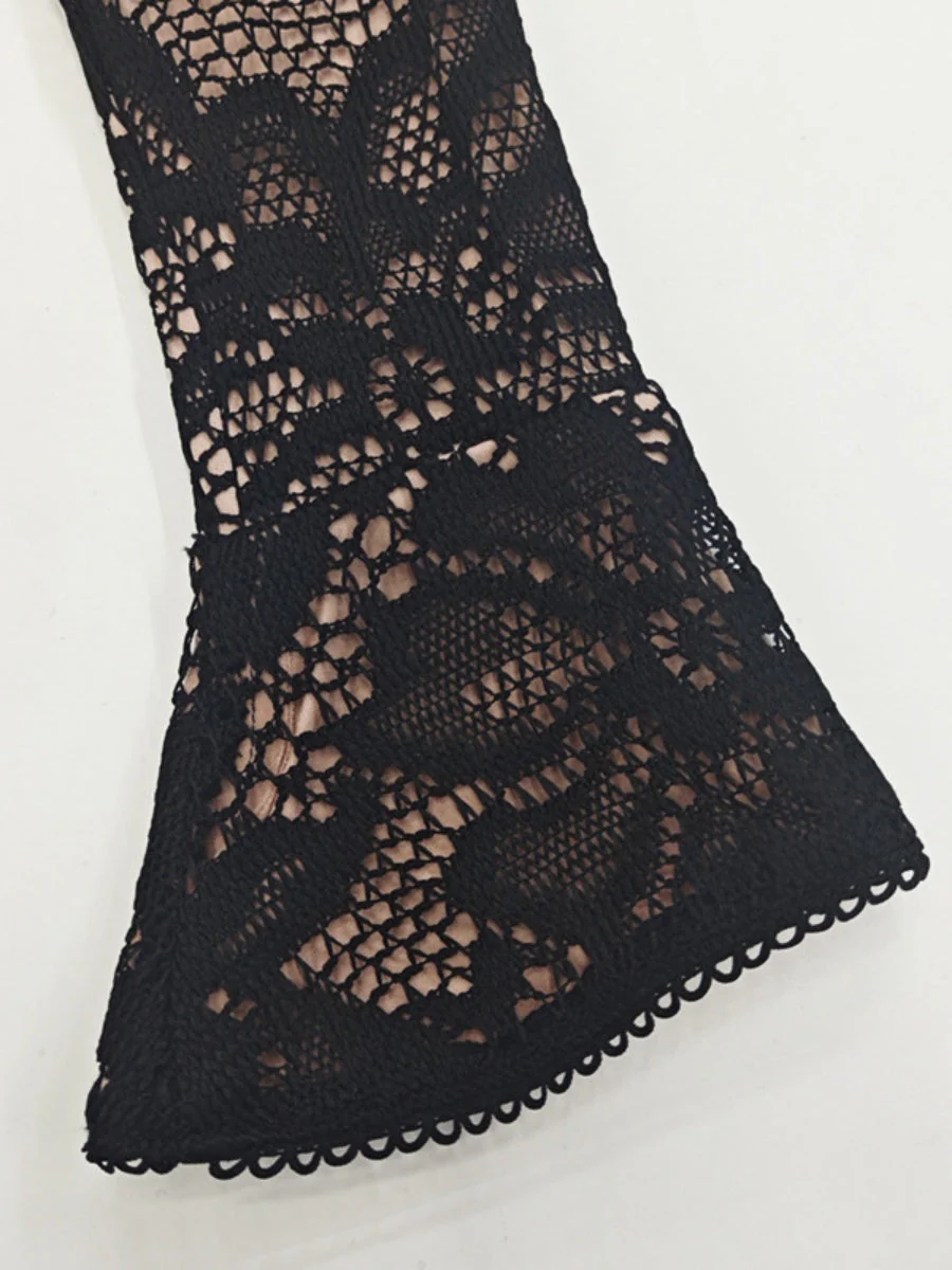 Lace Cutout Bodycon Bell Sleeves Mini&Short Dresses - Image 20