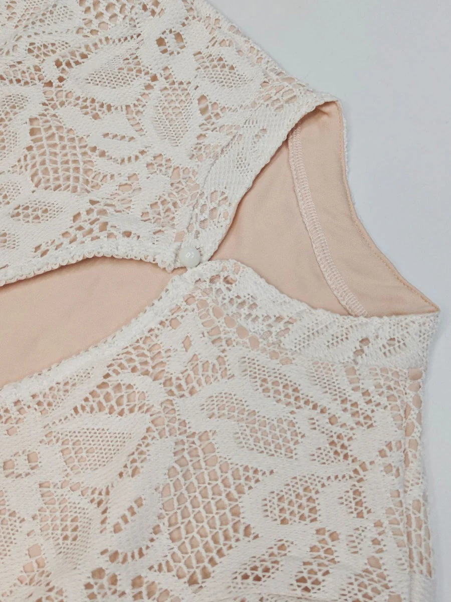 Lace Cutout Bodycon Bell Sleeves Mini&Short Dresses - Image 8