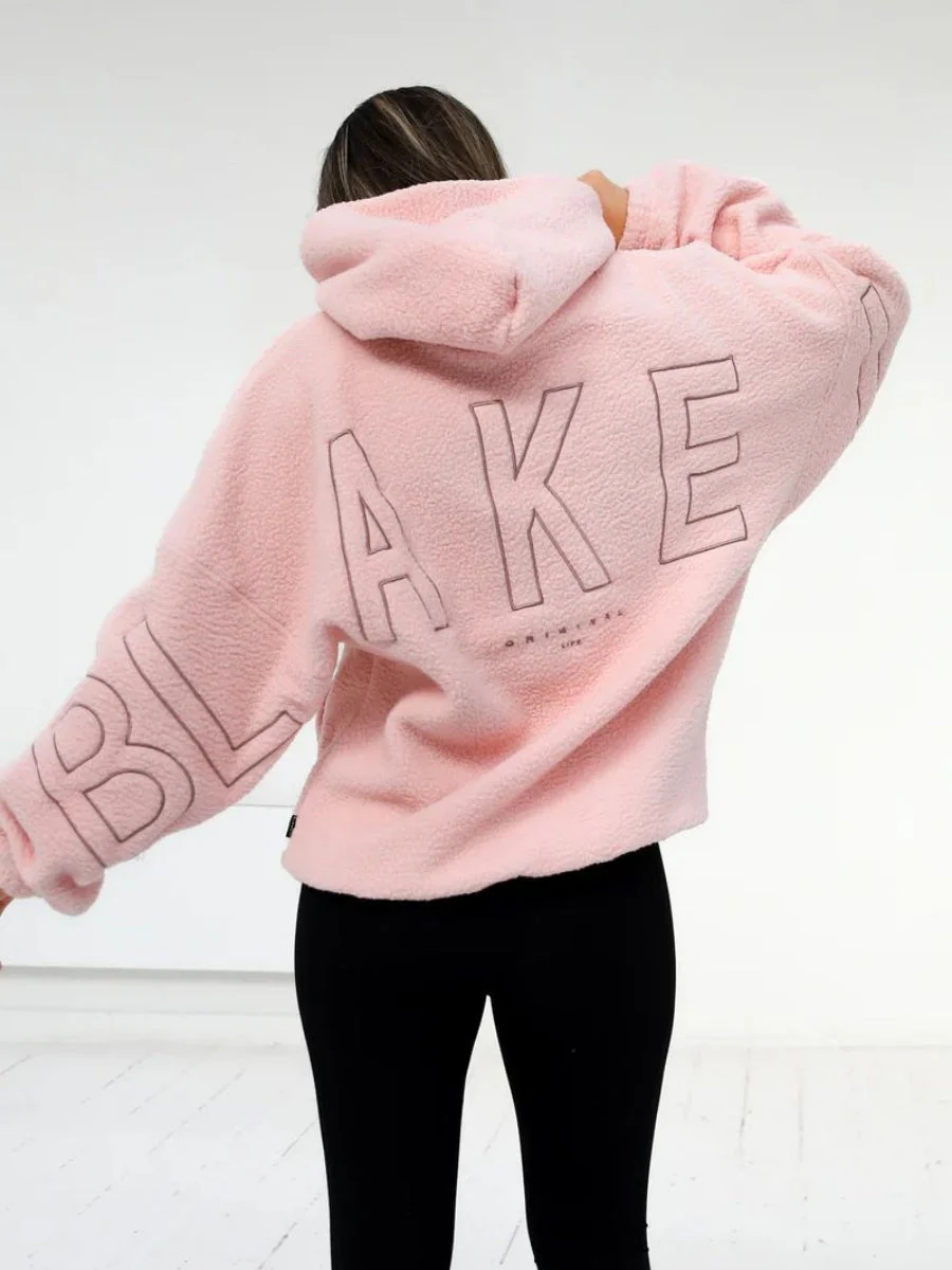 Fleece Letter Embroidery Thick Hooded Sweatshirt - Image 12