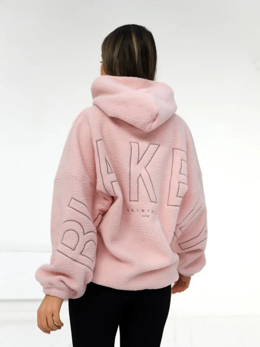 Fleece Letter Embroidery Thick Hooded Sweatshirt - Image 18