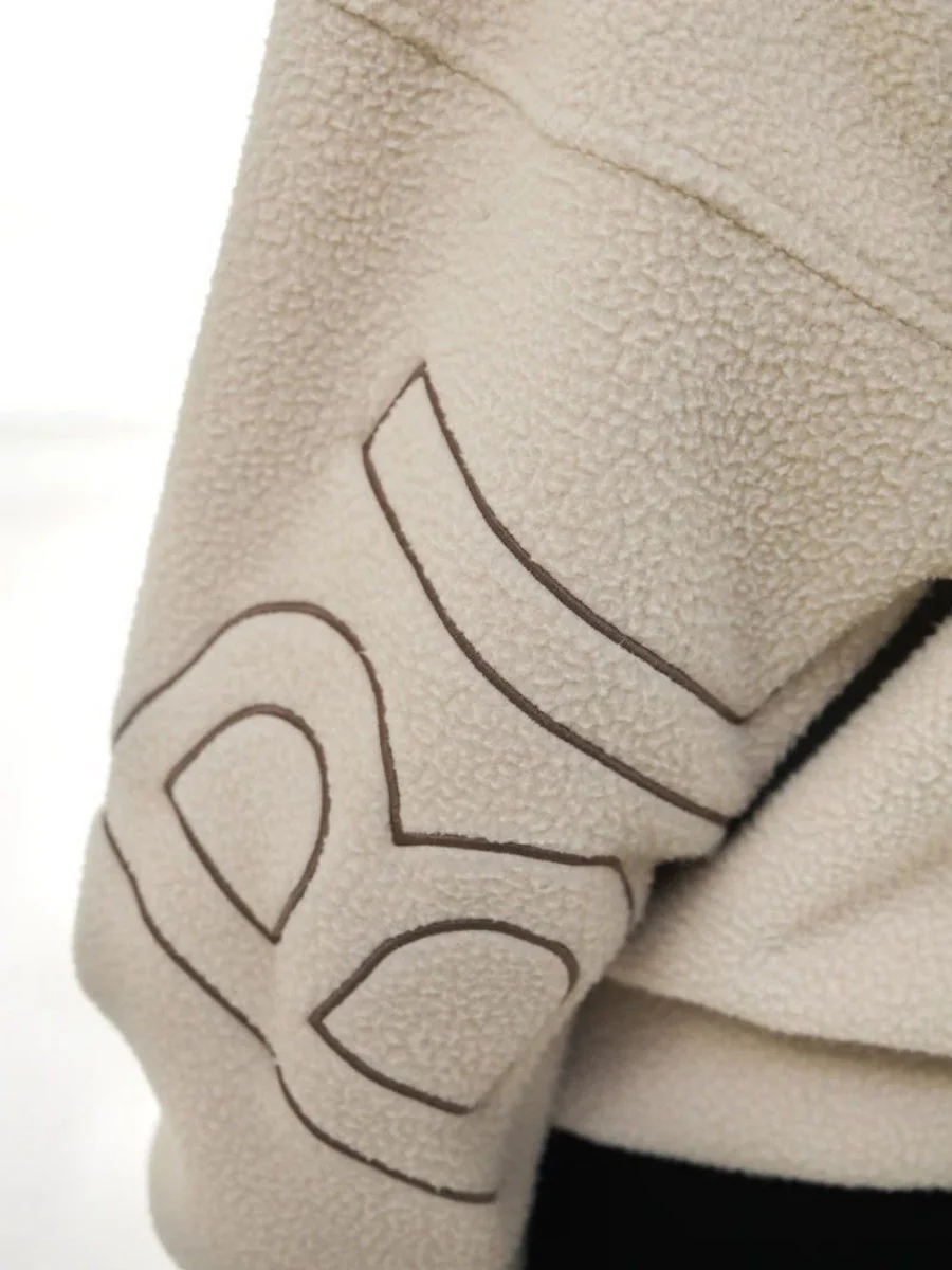 Fleece Letter Embroidery Thick Hooded Sweatshirt - Image 21