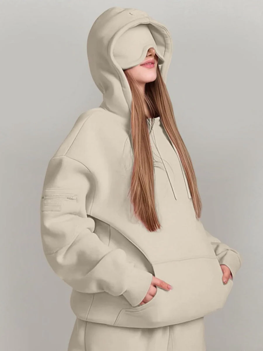 Pocket Solid Color Hoodies - Image 2