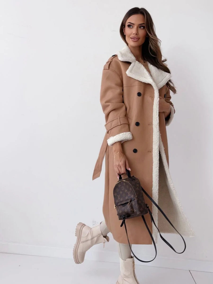 Reversible Stand-up Collar Leather Cotton Coat - Image 10