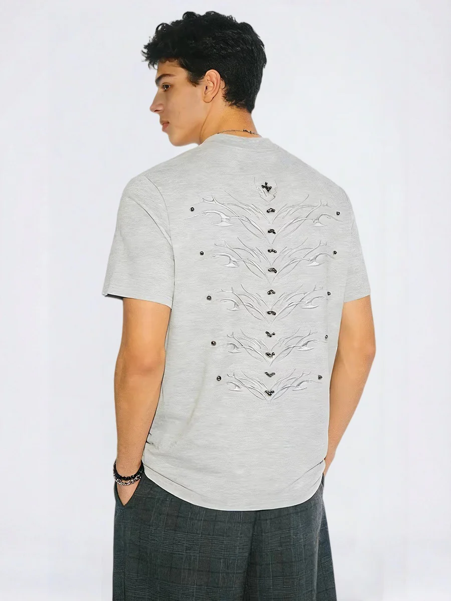 Cleanfit Spine Beading Embroidery T-shirts