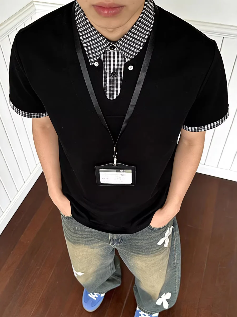 Layered-look Cleanfit Plaid Polo Shirt - Image 5