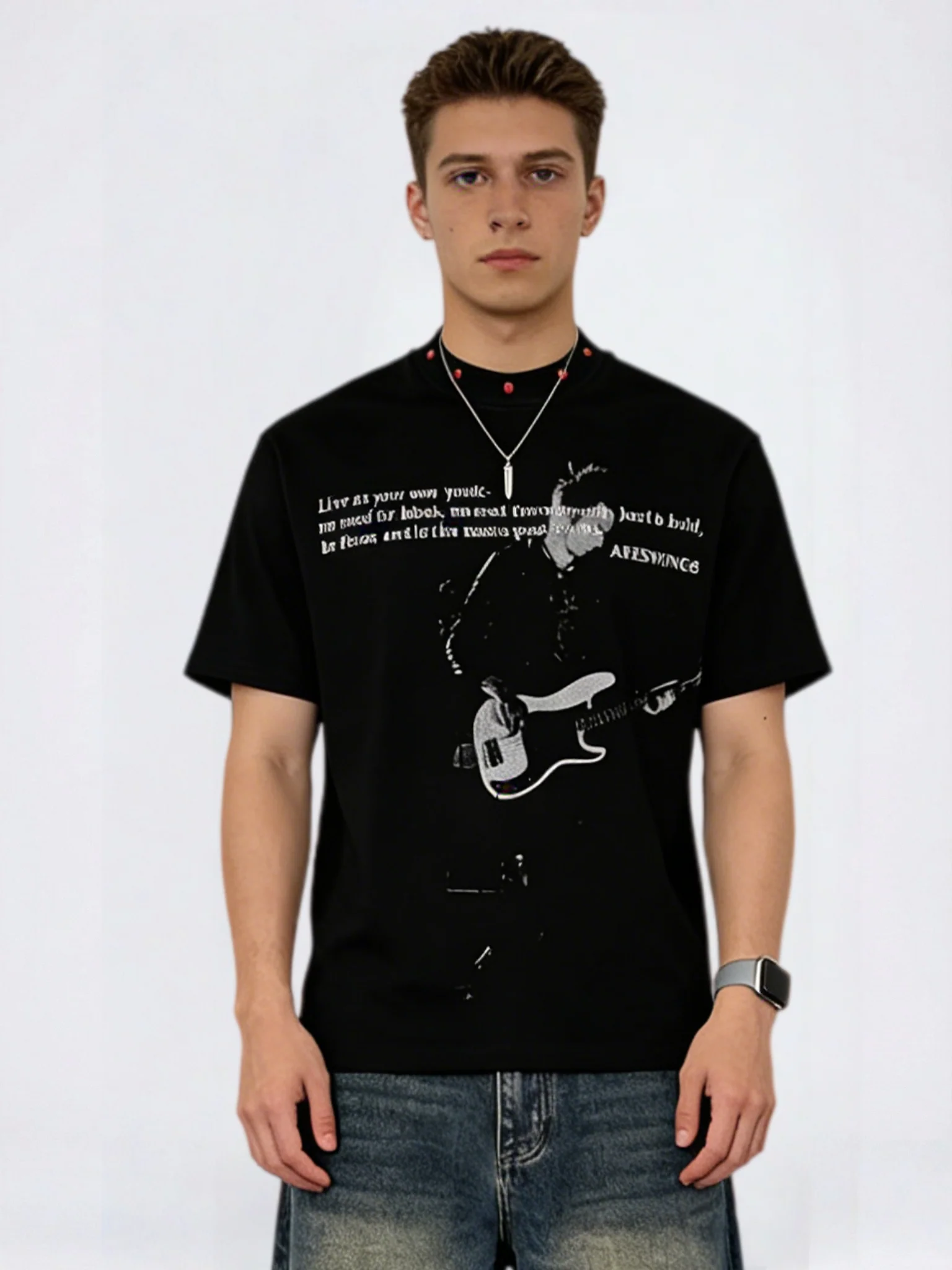 Quick-drying Rock Studs Printed T-shirt