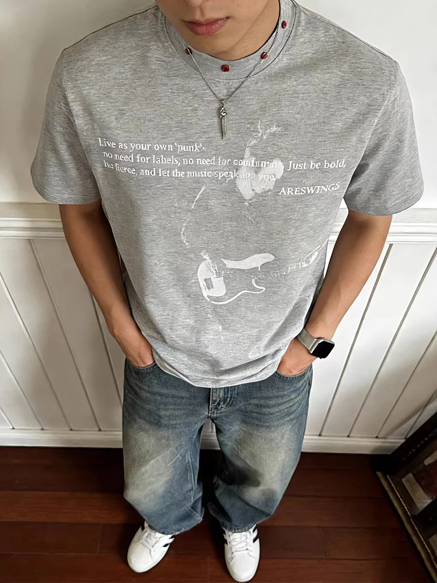 Quick-drying Rock Studs Printed T-shirt - Image 4