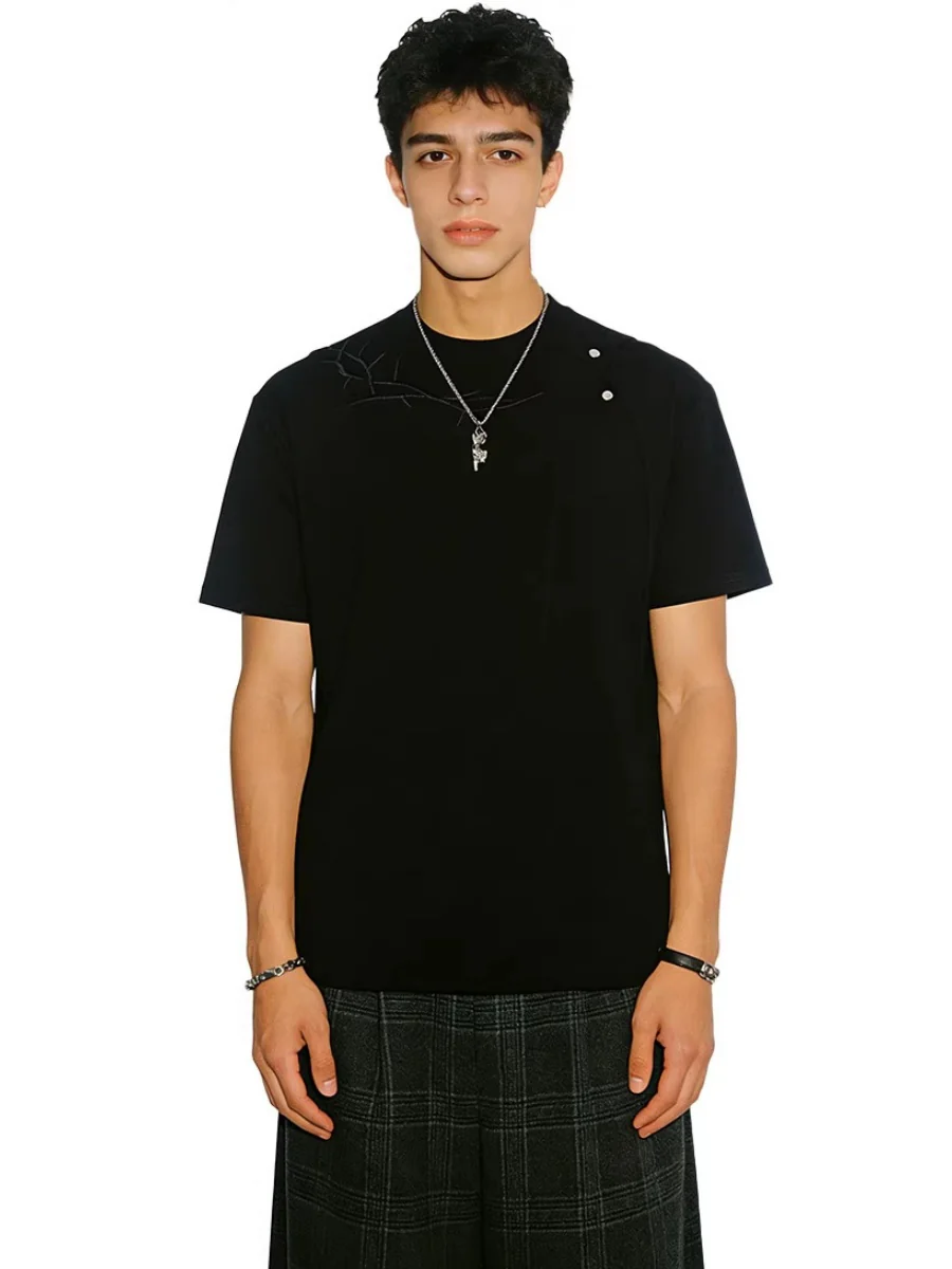 Cleanfit Lightning Dark Pattern Embroidery T-shirts - Image 4