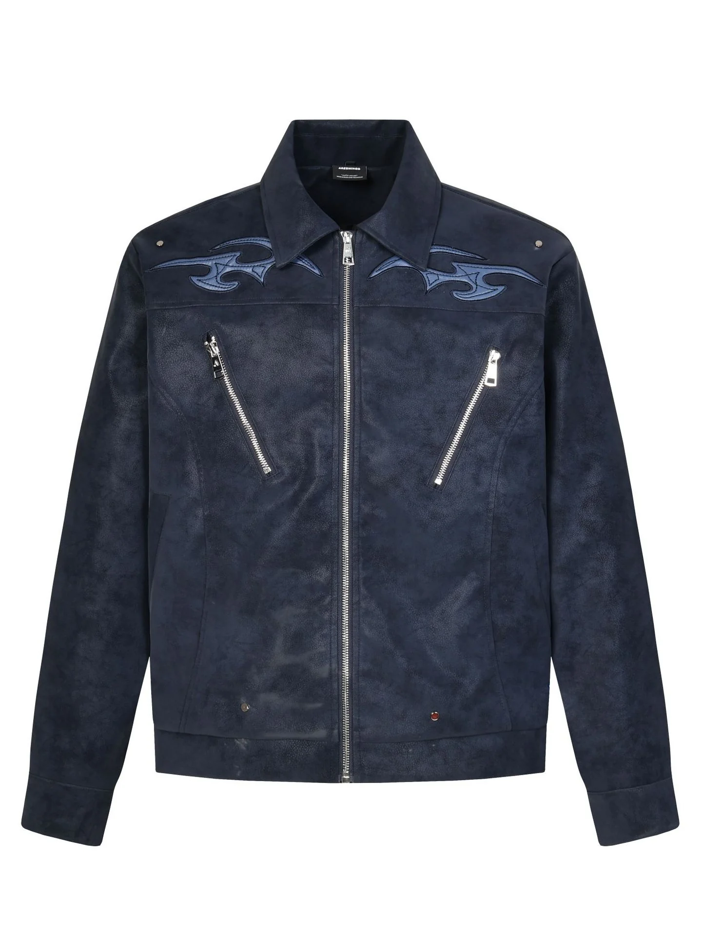 Pu Lightning Embroidery Water Proof Loose-fit Jackets - Image 3