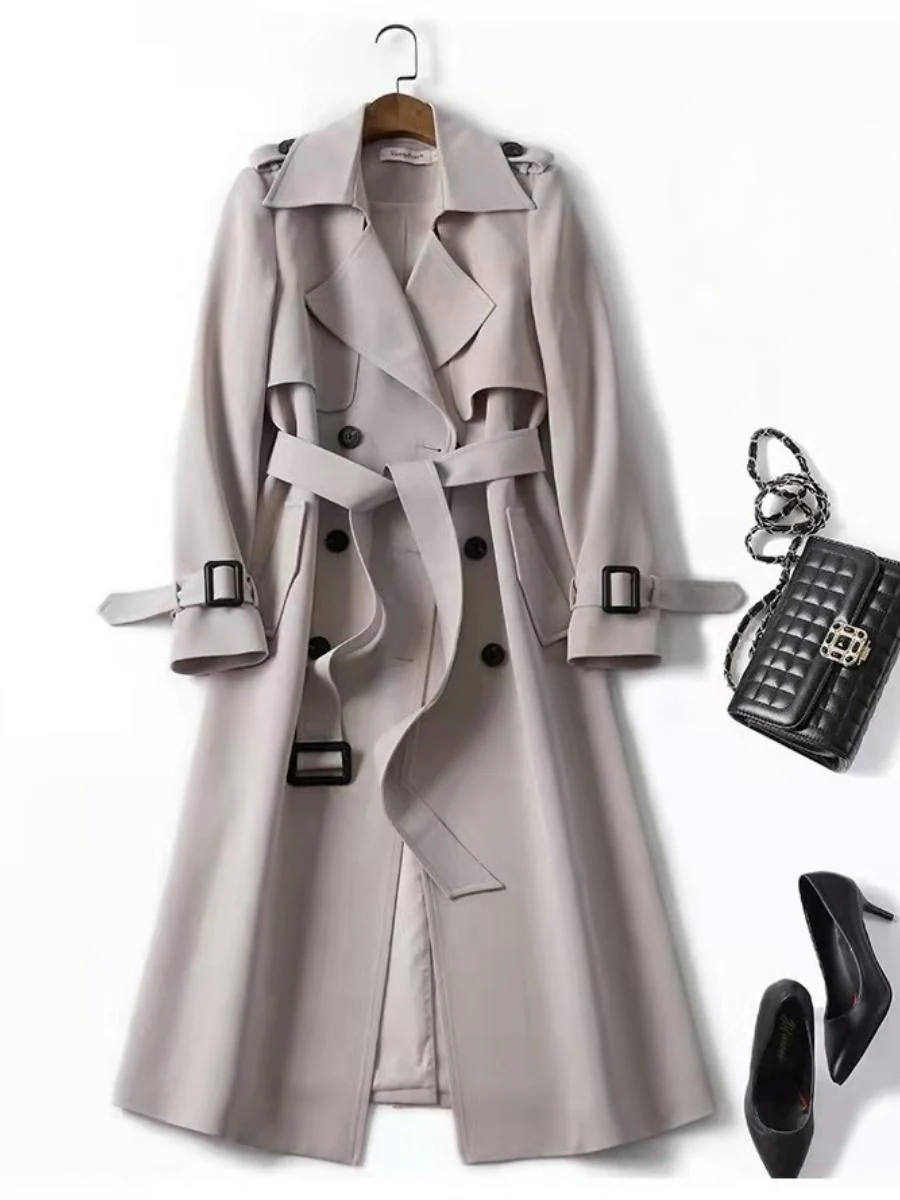 Belt Buttons Long Trench Coats - Image 4