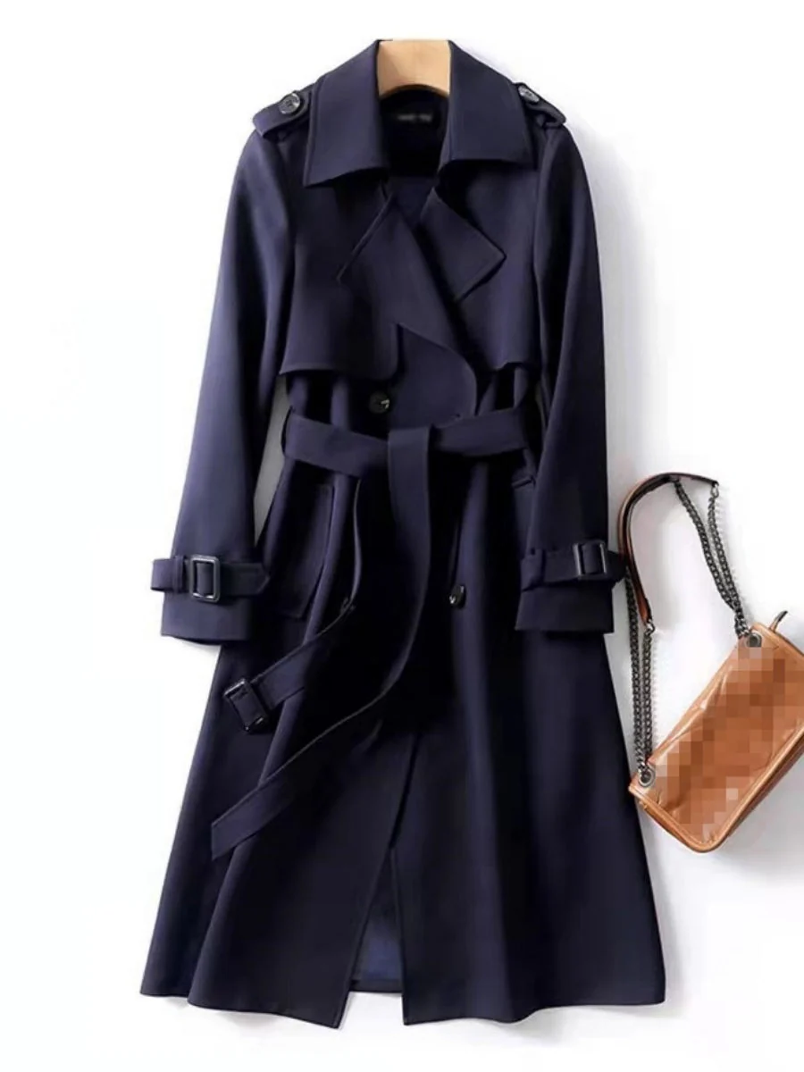 Belt Buttons Long Trench Coats - Image 7