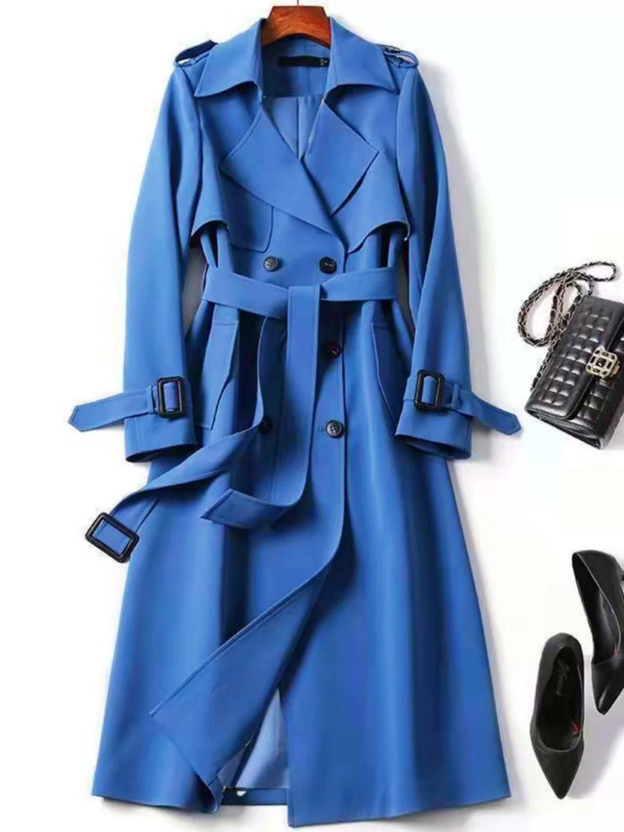 Belt Buttons Long Trench Coats - Image 8