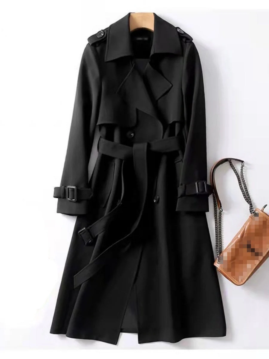 Belt Buttons Long Trench Coats - Image 9