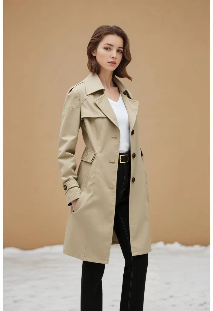 Straight Mid-length Trench Coats - Image 2