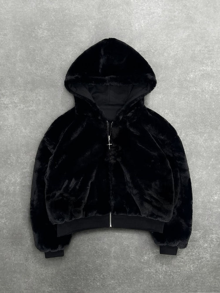 Reversible Leopard Print Lightweight Fleece Hoodie Jacket - Image 8