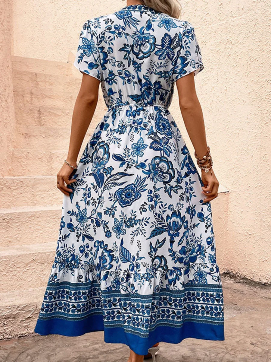 Trim Printed Maxi Dresses - Image 4